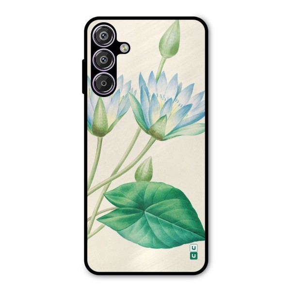 Blue Lotus Metal Back Case for Galaxy F15