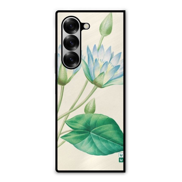 Blue Lotus Metal Back Case for Galaxy Z Fold6
