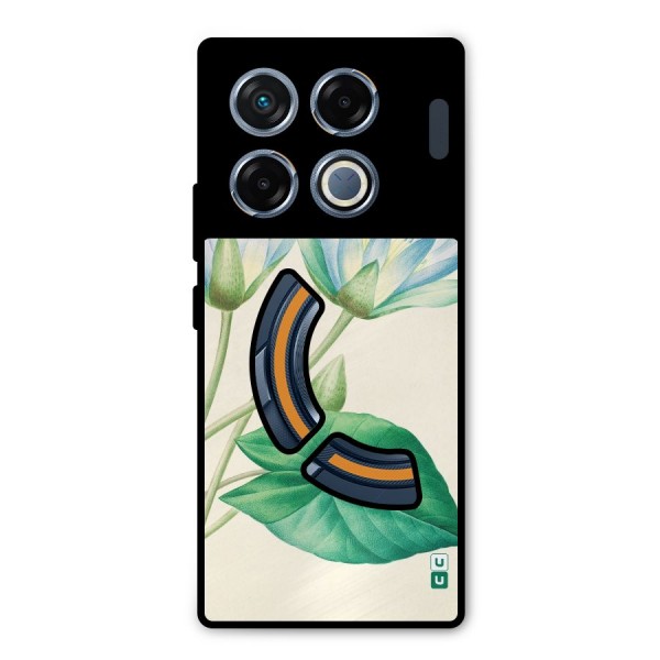 Blue Lotus Metal Back Case for Infinix GT 20 Pro