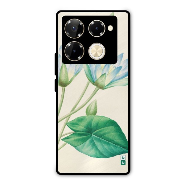 Blue Lotus Metal Back Case for Infinix Note 40 Pro
