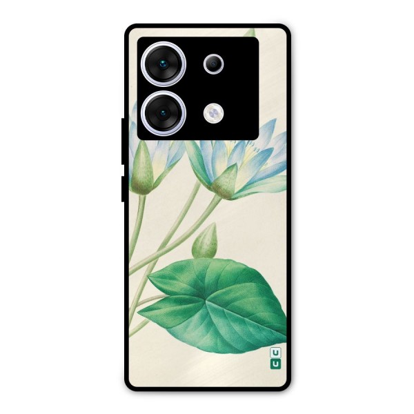 Blue Lotus Metal Back Case for Infinix Zero 30 5G