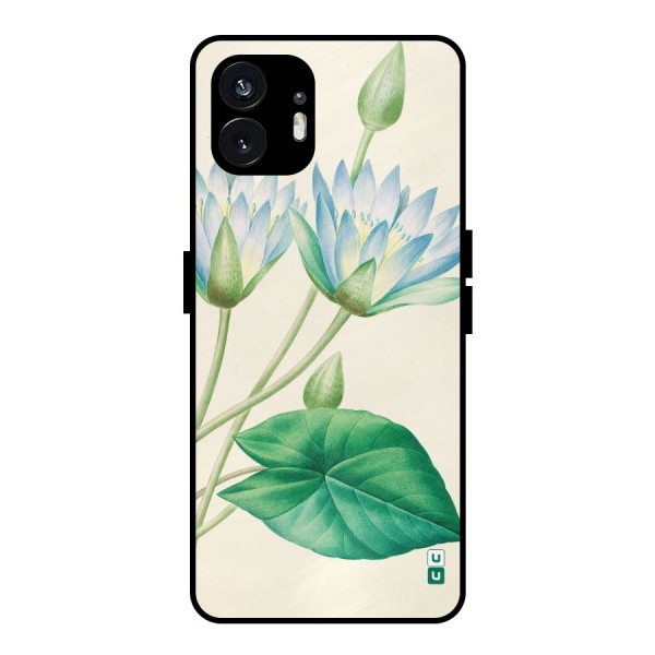 Blue Lotus Metal Back Case for Nothing Phone 2