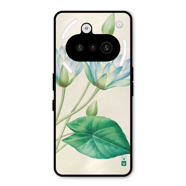 Blue Lotus Metal Back Case for Nothing Phone 3a