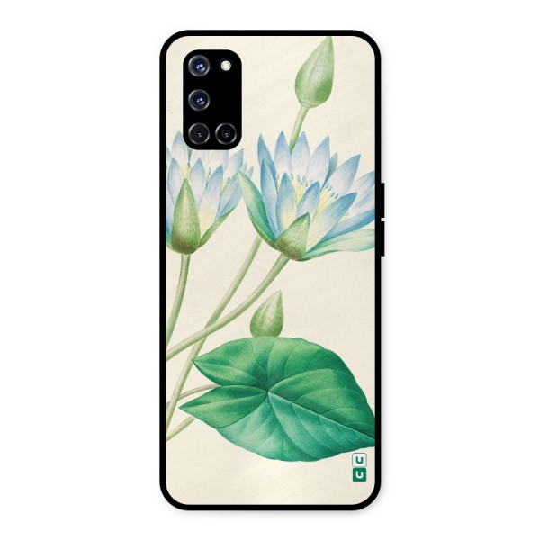 Blue Lotus Metal Back Case for Oppo A52