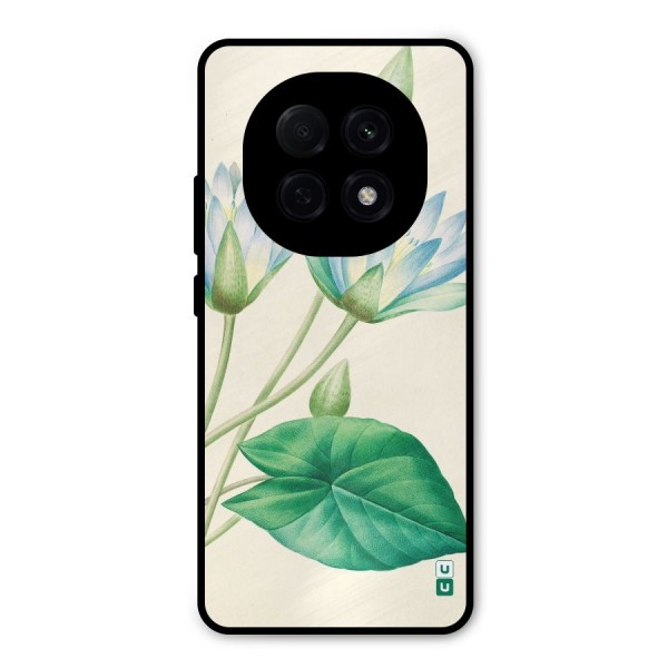 Blue Lotus Metal Back Case for Oppo F29 Pro
