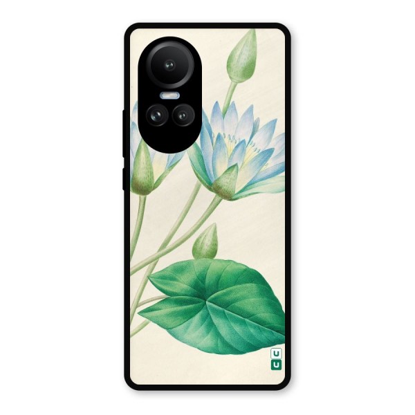 Blue Lotus Metal Back Case for Oppo Reno10 Pro