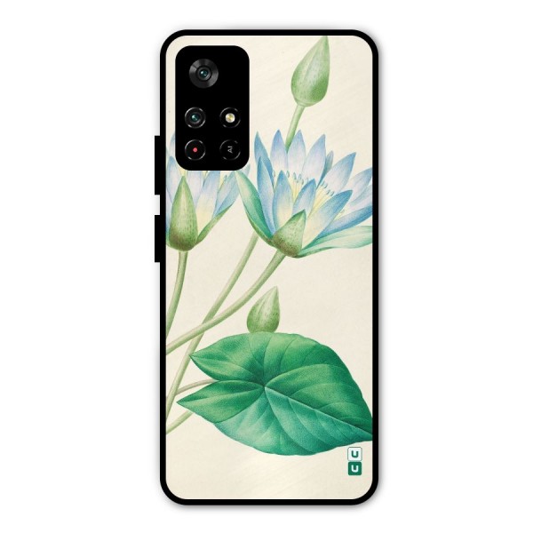 Blue Lotus Metal Back Case for Poco M4 Pro 5G