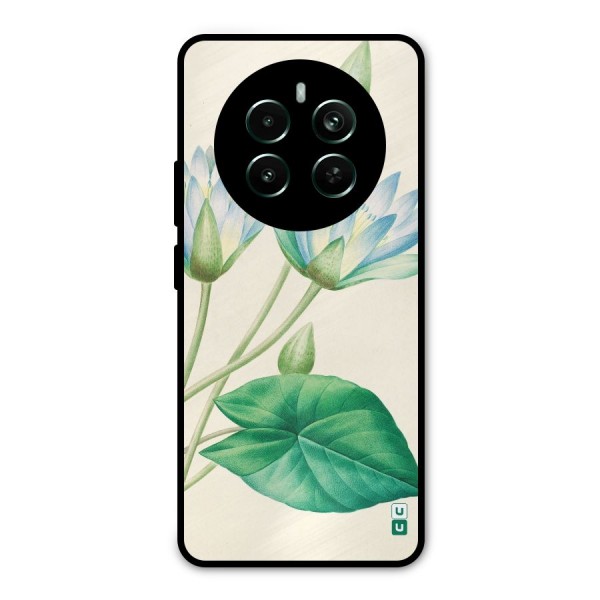 Blue Lotus Metal Back Case for Realme 12 Pro Plus