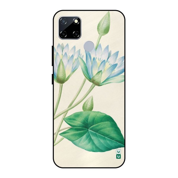 Blue Lotus Metal Back Case for Realme Narzo 30A
