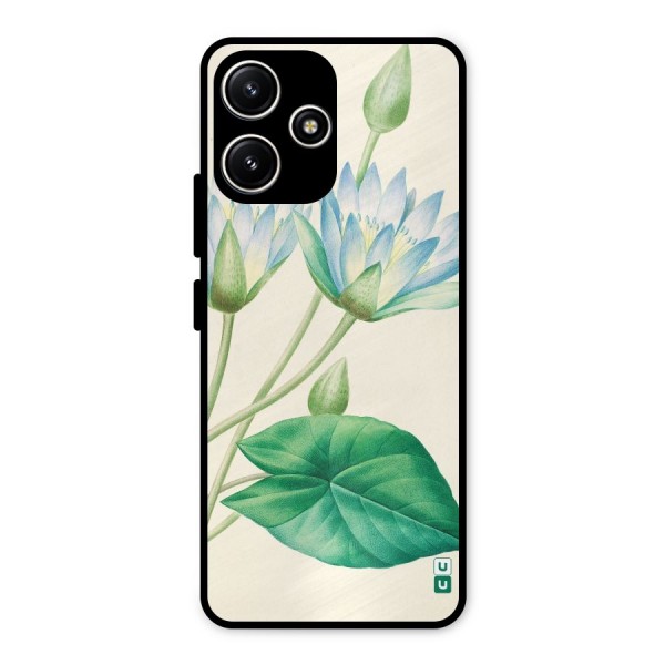 Blue Lotus Metal Back Case for Redmi 12 5G