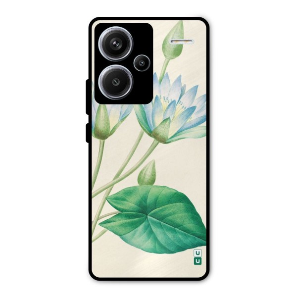 Blue Lotus Metal Back Case for Redmi Note 13 Pro Plus