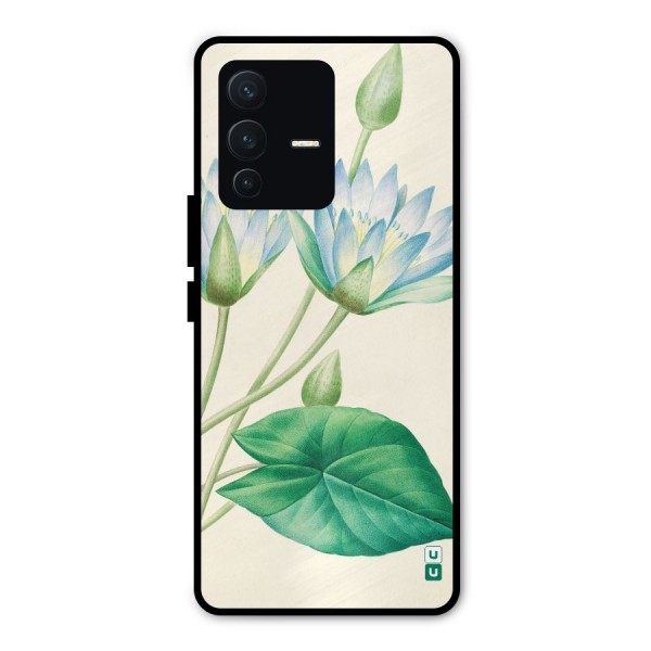 Blue Lotus Metal Back Case for Vivo V23 Pro
