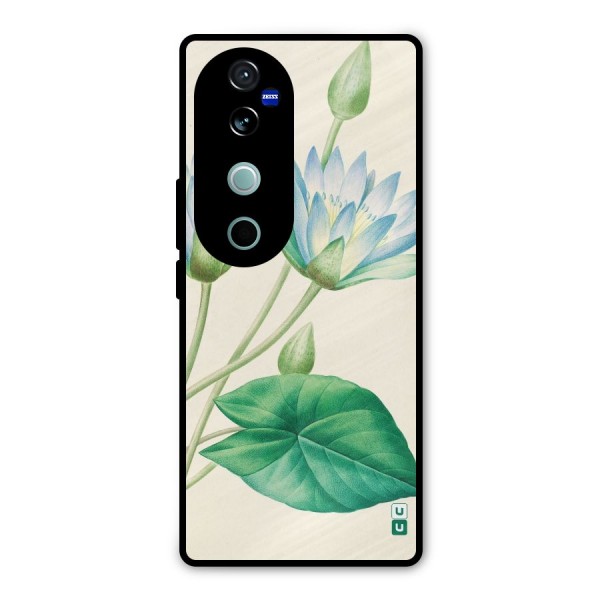 Blue Lotus Metal Back Case for Vivo V40