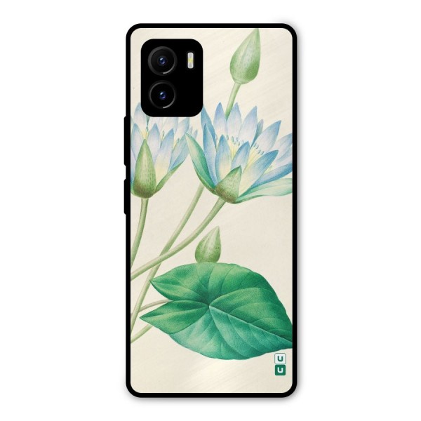 Blue Lotus Metal Back Case for Vivo Y15s