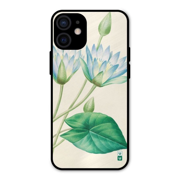 Blue Lotus Metal Back Case for iPhone 12 Mini