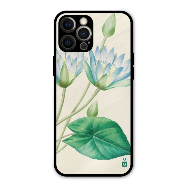 Blue Lotus Metal Back Case for iPhone 12 Pro Max