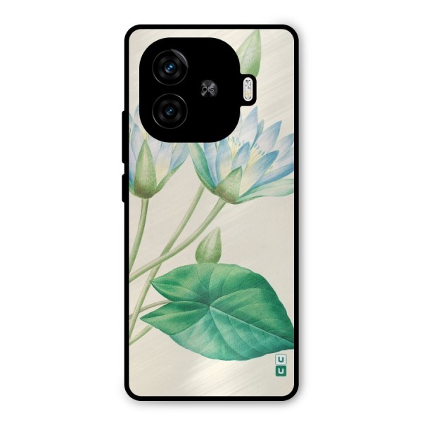 Blue Lotus Metal Back Case for iQOO Z9 Turbo