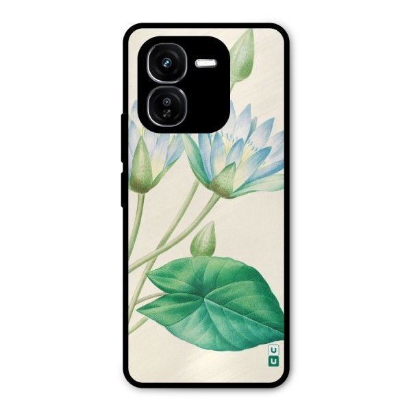 Blue Lotus Metal Back Case for iQOO Z9x