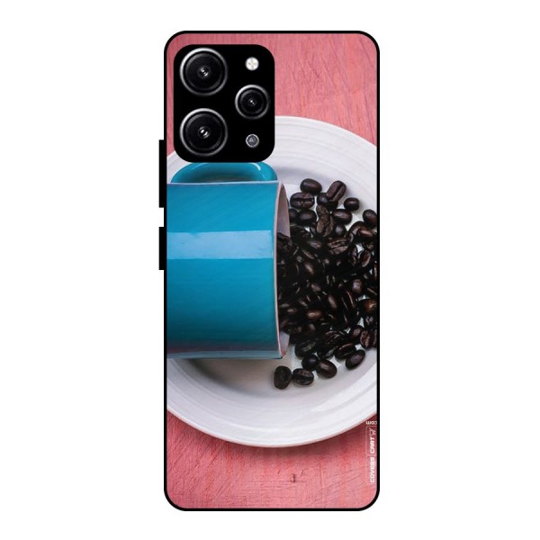 Blue Mug And Beans Glass Back Case for Redmi 12 4G