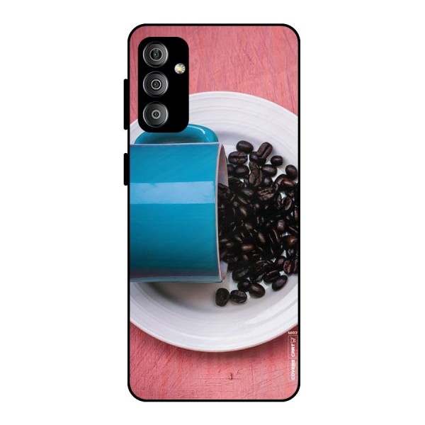 Blue Mug And Beans Metal Back Case for Galaxy F23