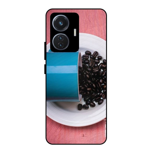 Blue Mug And Beans Metal Back Case for iQOO Z6 44W