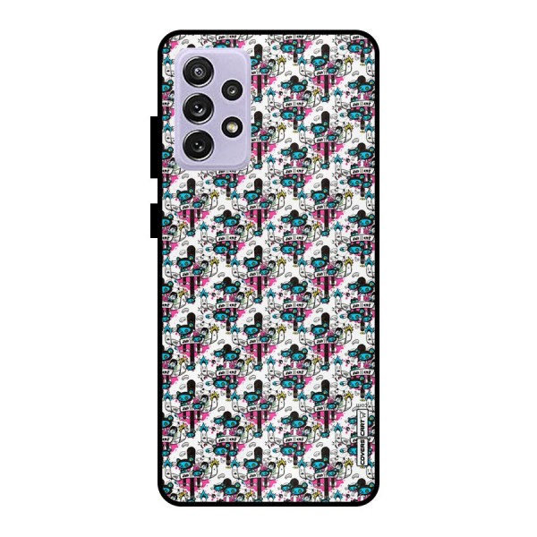 Blue Pink Pattern Metal Back Case for Galaxy A72