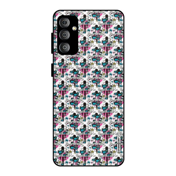 Blue Pink Pattern Metal Back Case for Galaxy F23