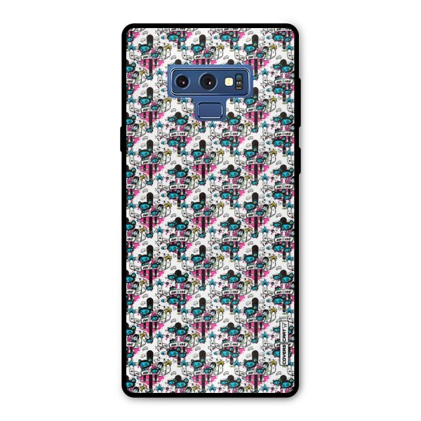 Blue Pink Pattern Metal Back Case for Galaxy Note 9