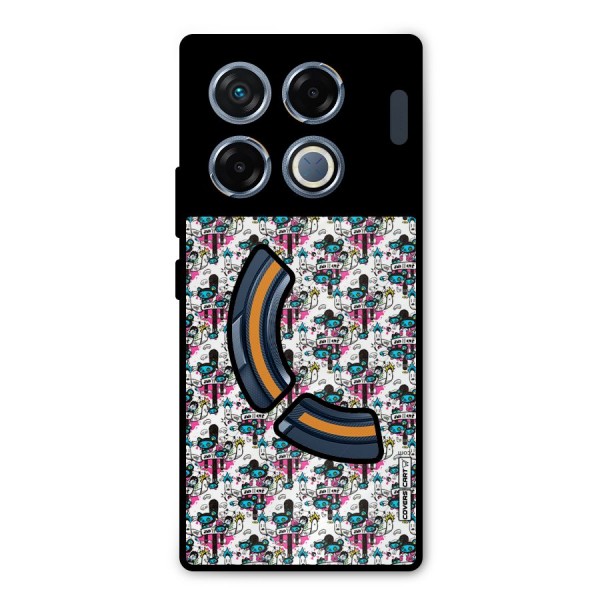 Blue Pink Pattern Metal Back Case for Infinix GT 20 Pro