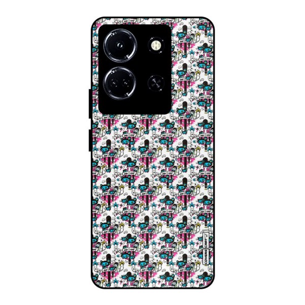 Blue Pink Pattern Metal Back Case for Infinix Note 30 5G
