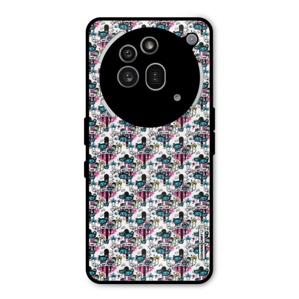 Blue Pink Pattern Metal Back Case for Nothing Phone 3a Pro