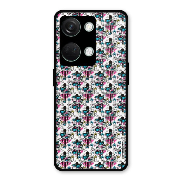 Blue Pink Pattern Metal Back Case for OnePlus Nord 3