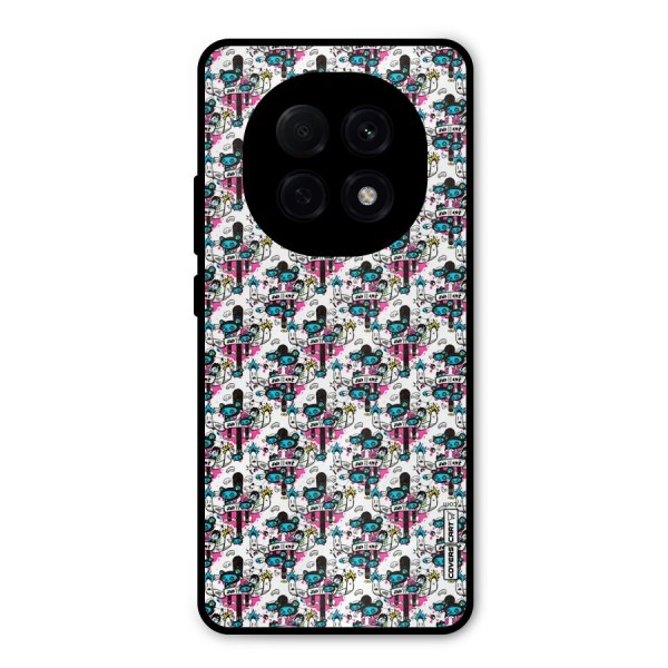 Blue Pink Pattern Metal Back Case for Oppo F29 Pro