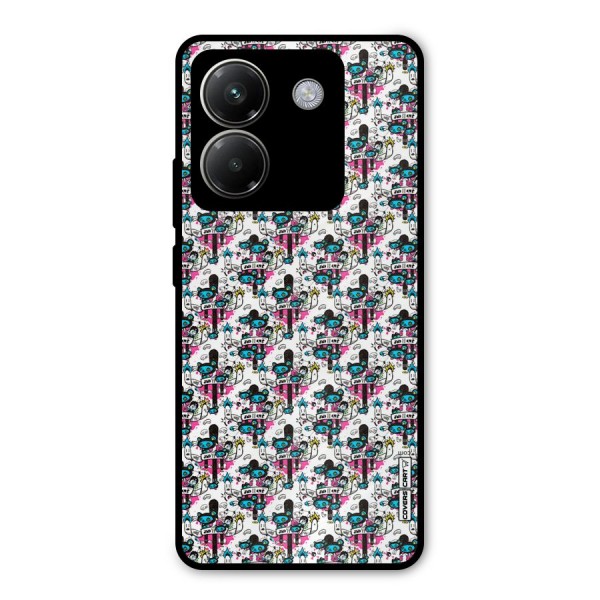 Blue Pink Pattern Metal Back Case for Poco M7 Pro 5G