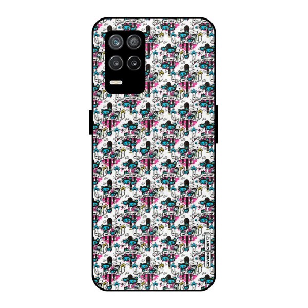 Blue Pink Pattern Metal Back Case for Realme 9 5G