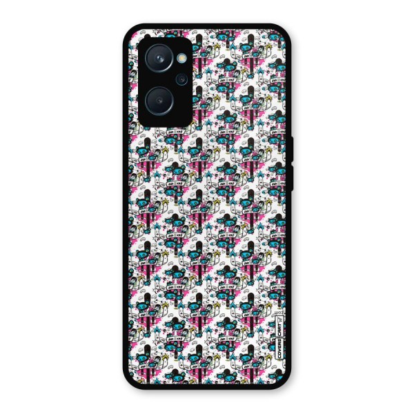 Blue Pink Pattern Metal Back Case for Realme 9i