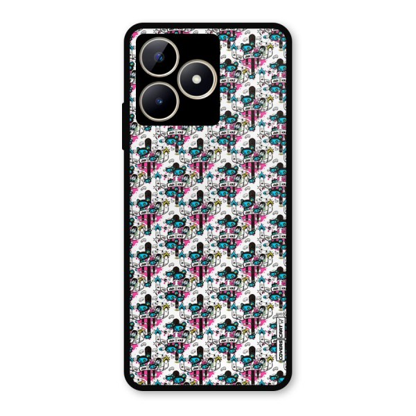 Blue Pink Pattern Metal Back Case for Realme C53