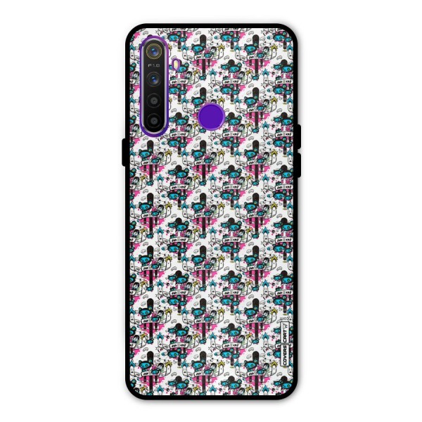 Blue Pink Pattern Metal Back Case for Realme Narzo 10