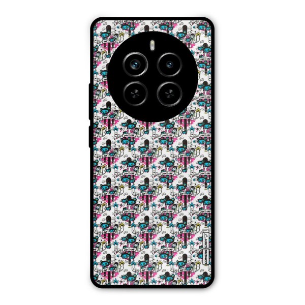 Blue Pink Pattern Metal Back Case for Realme P1 Pro