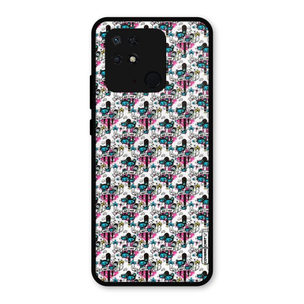 Blue Pink Pattern Metal Back Case for Redmi 10 Power