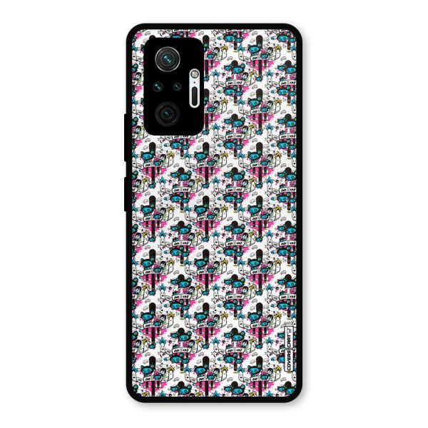 Blue Pink Pattern Metal Back Case for Redmi Note 10 Pro Max