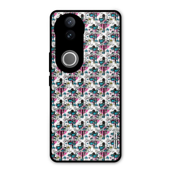 Blue Pink Pattern Metal Back Case for Vivo V50e