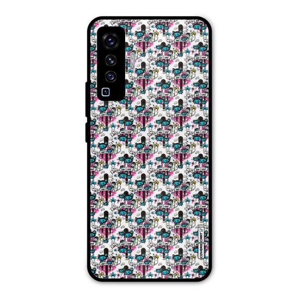 Blue Pink Pattern Metal Back Case for Vivo X50