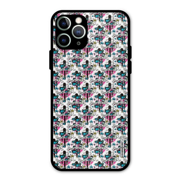 Blue Pink Pattern Metal Back Case for iPhone 11 Pro Max
