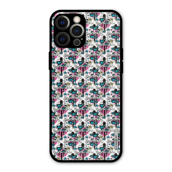 Blue Pink Pattern Metal Back Case for iPhone 12 Pro Max
