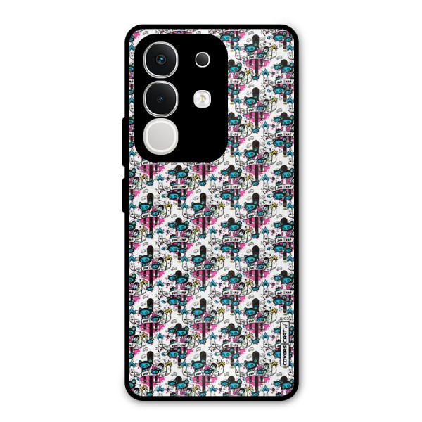 Blue Pink Pattern Metal Back Case for iQOO Z10x