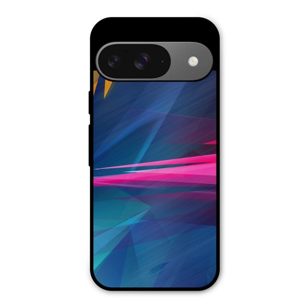 Blue Red Abstract Metal Back Case for Google Pixel 9