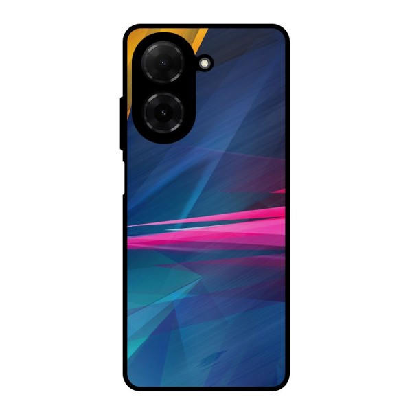 Blue Red Abstract Metal Back Case for Poco C71