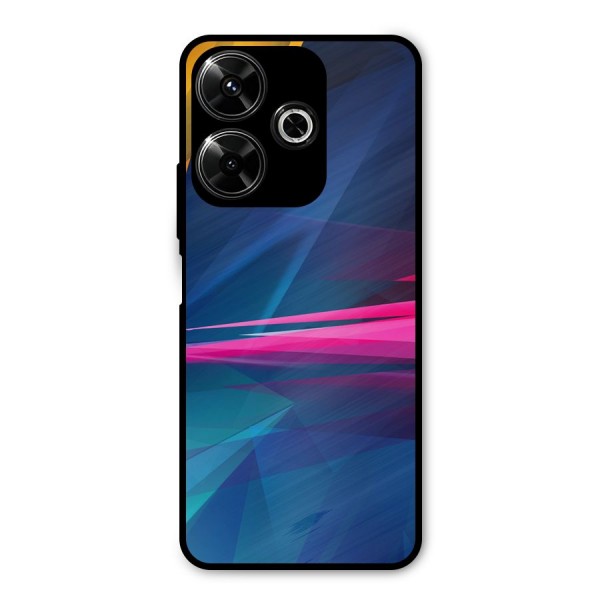 Blue Red Abstract Metal Back Case for Poco M6 Plus