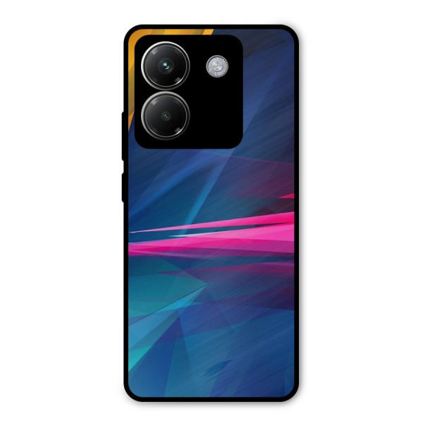 Blue Red Abstract Metal Back Case for Poco M7 Pro 5G